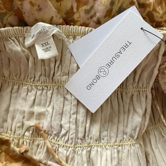 NWT Treasure & Bond Smocked Bodice Strappy Back Cotton Maxi Dress Sz XXL - Picture 5 of 10